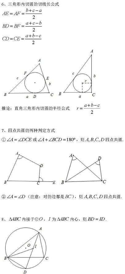 初中数学二级结论汇总 初一到初三页可打印 每次考试都能用 楠木轩