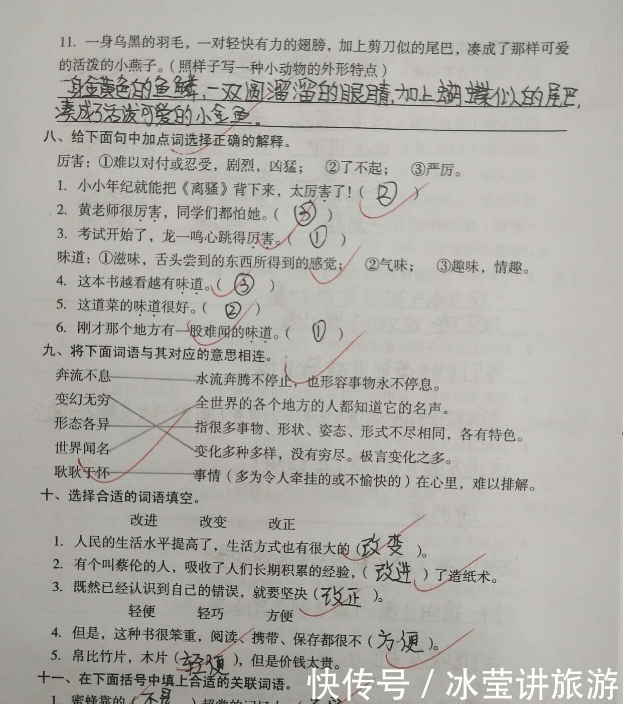 三年級語文分類練習 詞語及句子 期末考試拿95分必須掌握的知識 楠木軒