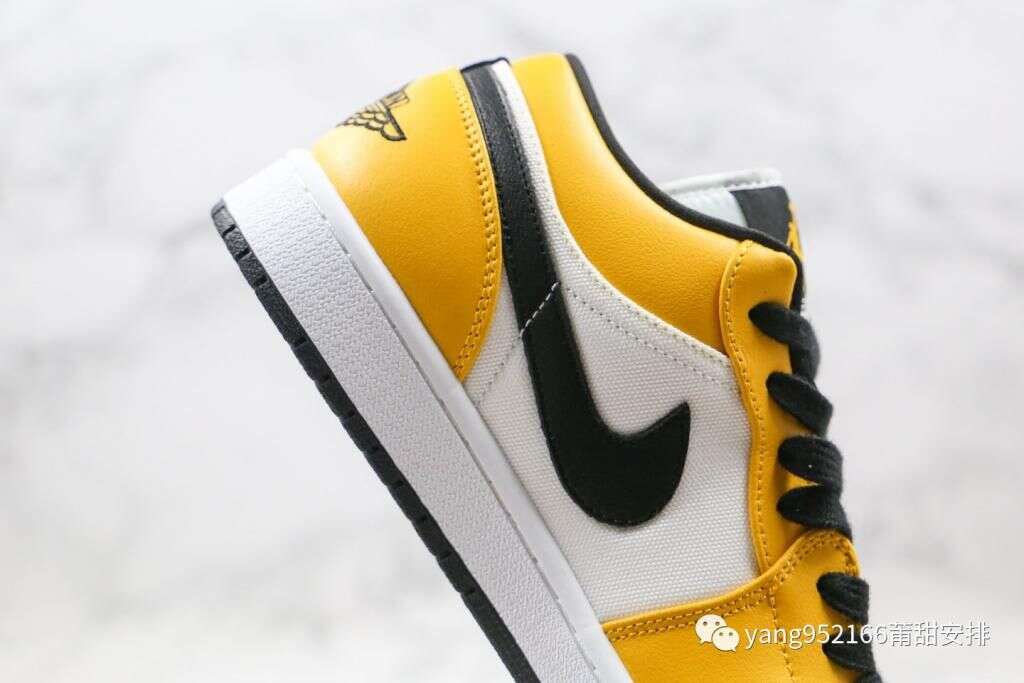 乔丹air Jordan 1 Low低帮aj1帆布拼接皮面白黄色 楠木轩