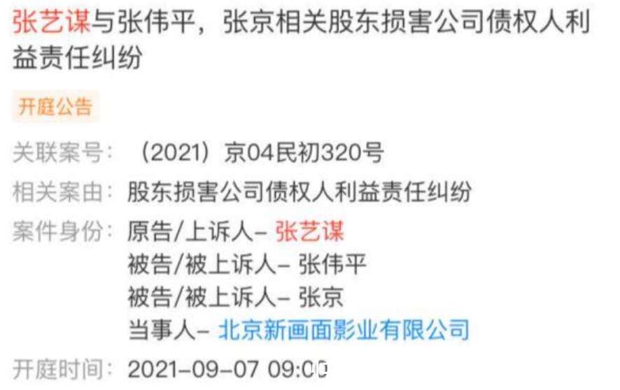 张艺谋张伟平兄弟反目 可不是为了这区区246万 楠木轩