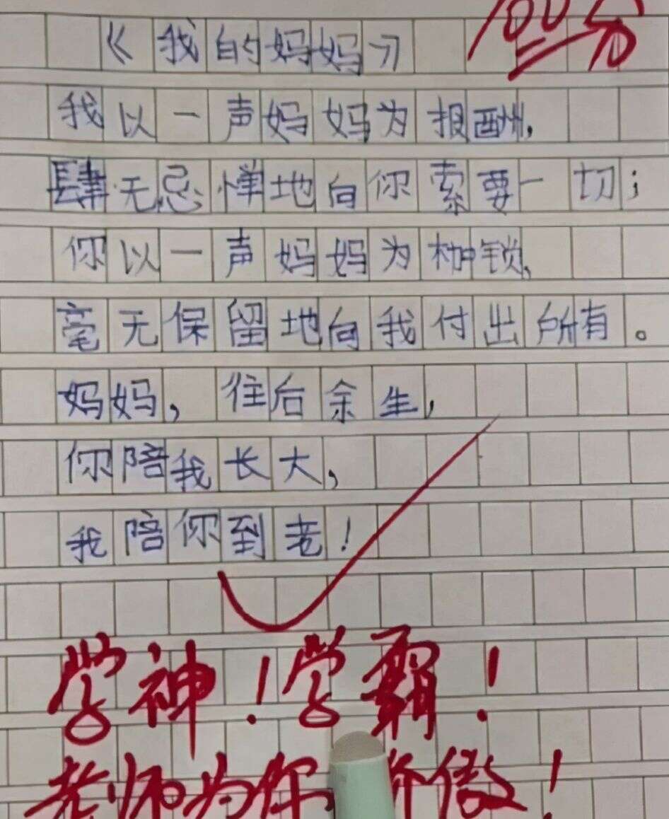 小学生作文 我的小姨 走红 文章先扬后抑 使人哭笑不得 楠木轩