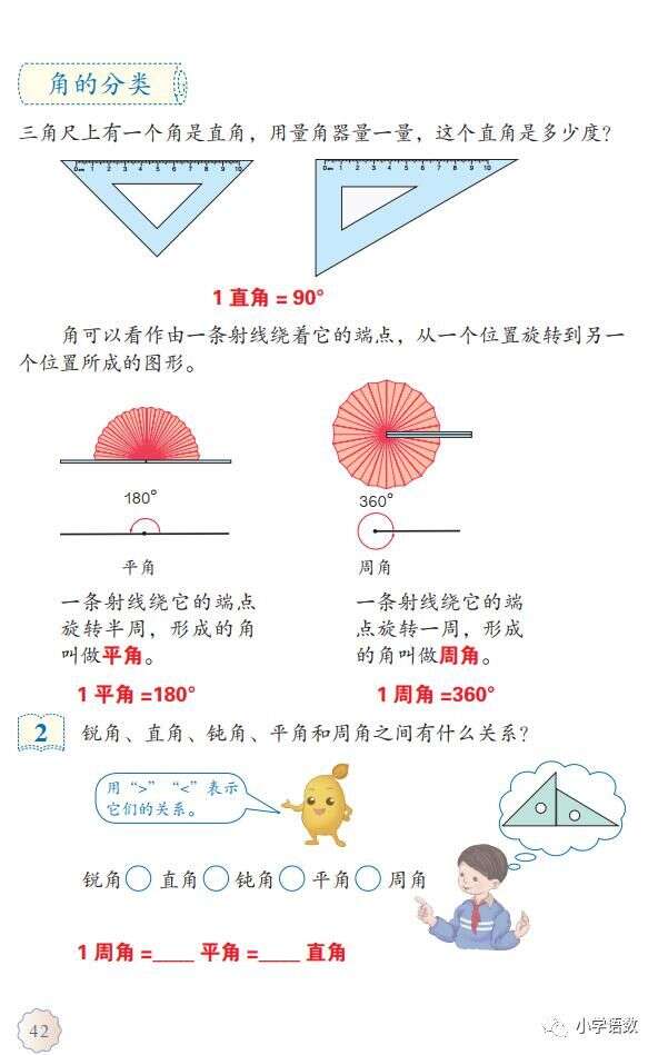 人教版四年级数学上册第3单元 角的分类 课件及同步练习 楠木轩