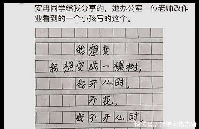 小学生最简短的作文 寥寥几字 老师竟然给了100分 楠木轩