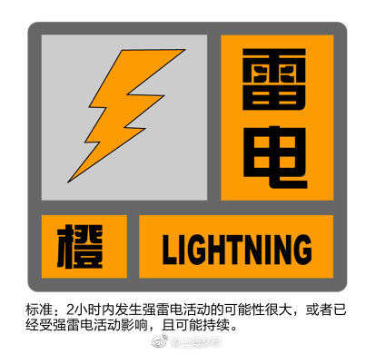 一橙 兩黃 預警高掛剛剛上海雷電黃色預警信號升級為橙色 楠木軒