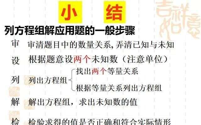 技巧 初中数学二元一次方程组应用题 题型总结 典型例题解析 楠木轩