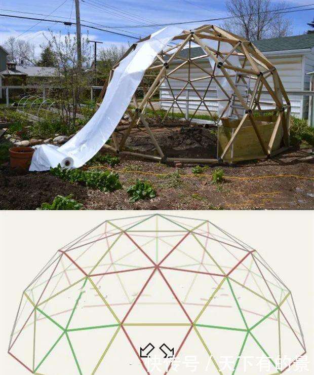 如果你家有个院子 可以搭个球形温室花房 种菜养花还能当阳光房 楠木轩