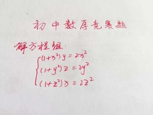 1道初中数学竞赛题 解方程组 正确率不到5 变形是关键 楠木轩